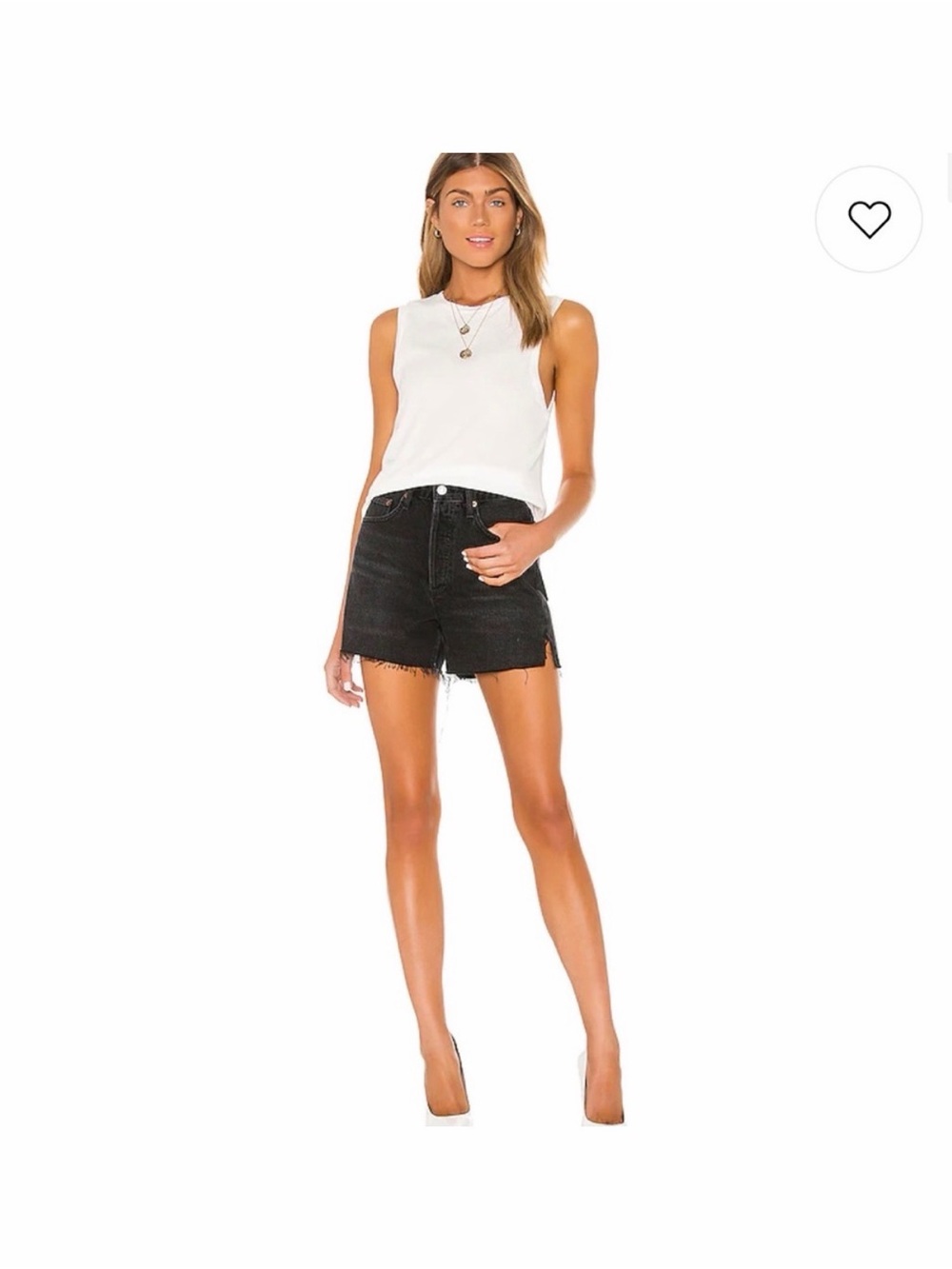 Agolde Black Denim Jean Shorts
